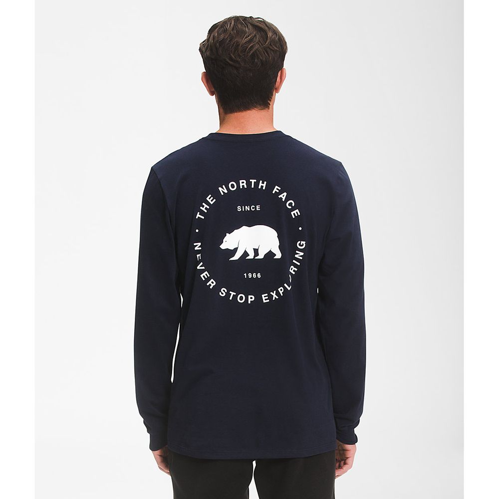 The North Face Long Sleeve Mens Australia - The North Face Long Sleeve Bear Nse Navy (NOQ-803692)